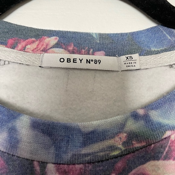 OBEY Convertible Floral Crewneck/Crop Top - Picture 4 of 5